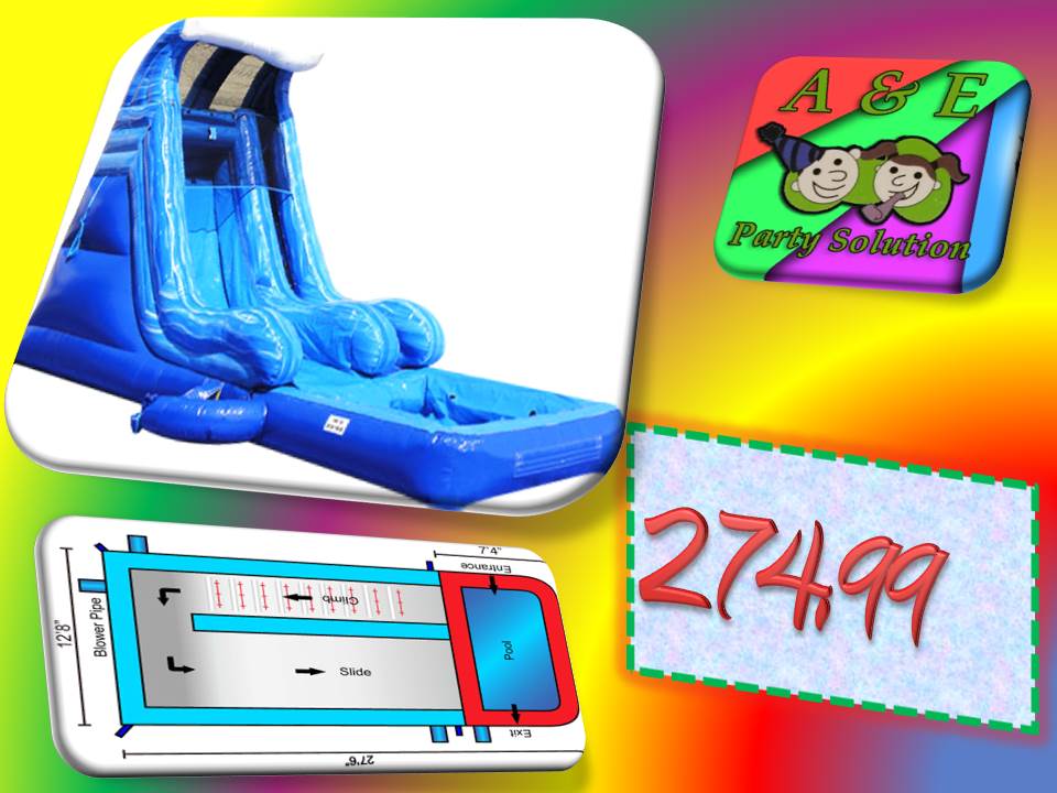 bounce house pool slide